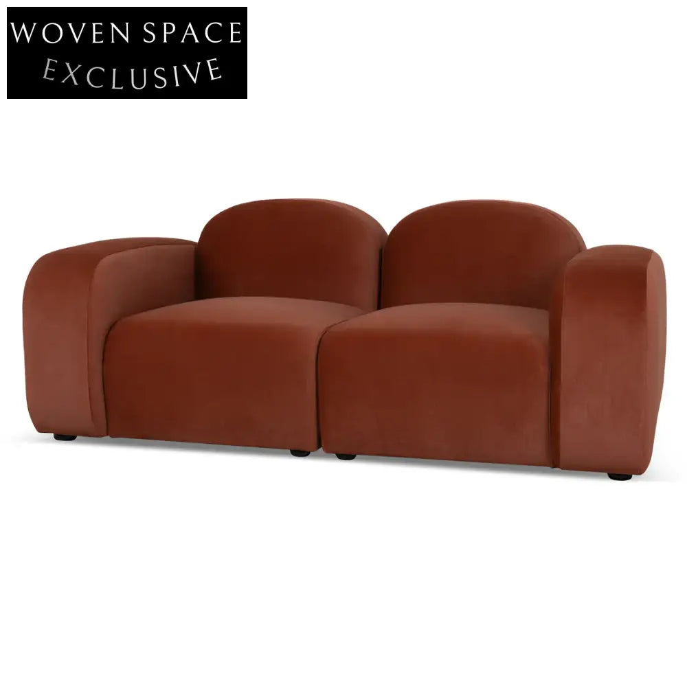Soma 2 Seater Sofa - Umber Orange Stool