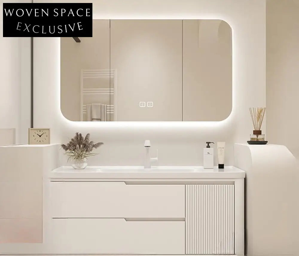 Sophia Oak Bathroom Cabinet with Corian Basin