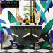 Sophisticated Black Marble Top Wood Console Cabinet for Dining Room