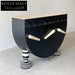 Sophisticated Black Marble Top Wood Console Cabinet for Dining Room