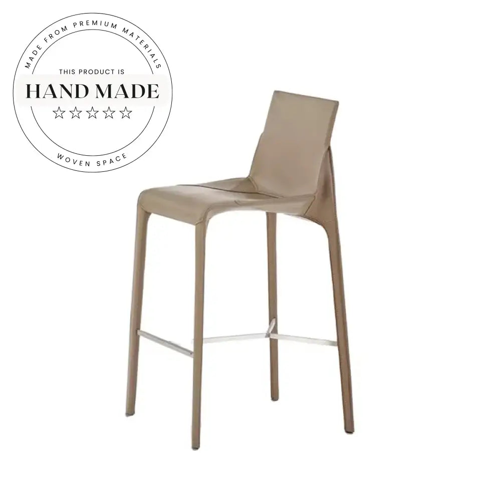 Sophisticated Italian Leather Counter Height Bar Chair for Modern Kitchens