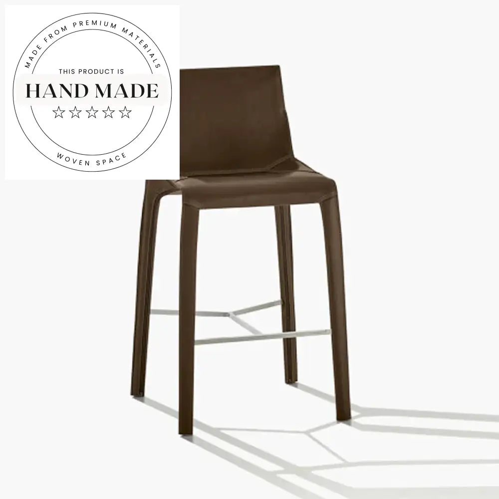 Sophisticated Italian Leather Counter Height Bar Chair for Modern Kitchens