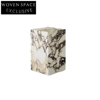 Sophisticated Polished Calacatta Viola Marble Side Table