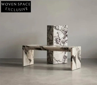Tostone Calacatta Viola Marble Side Table: Elegant Natural Stone Accent Furniture