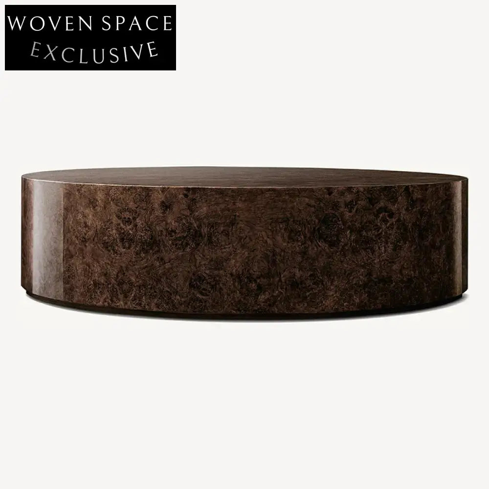 Sophisticated Round Burl Wood Coffee Table for Modern Living Room Decor