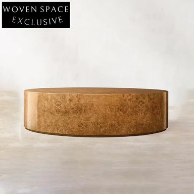 Sophisticated Round Burl Wood Coffee Table for Modern Living Room Decor