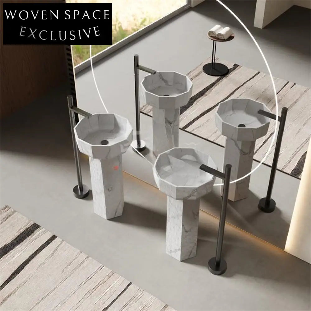 Soren Yellow Travertine Pedestal Basin