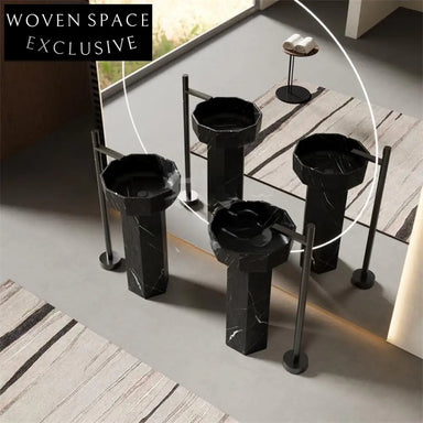 Soren Yellow Travertine Pedestal Basin