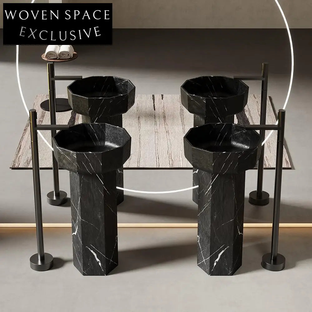 Soren Yellow Travertine Pedestal Basin