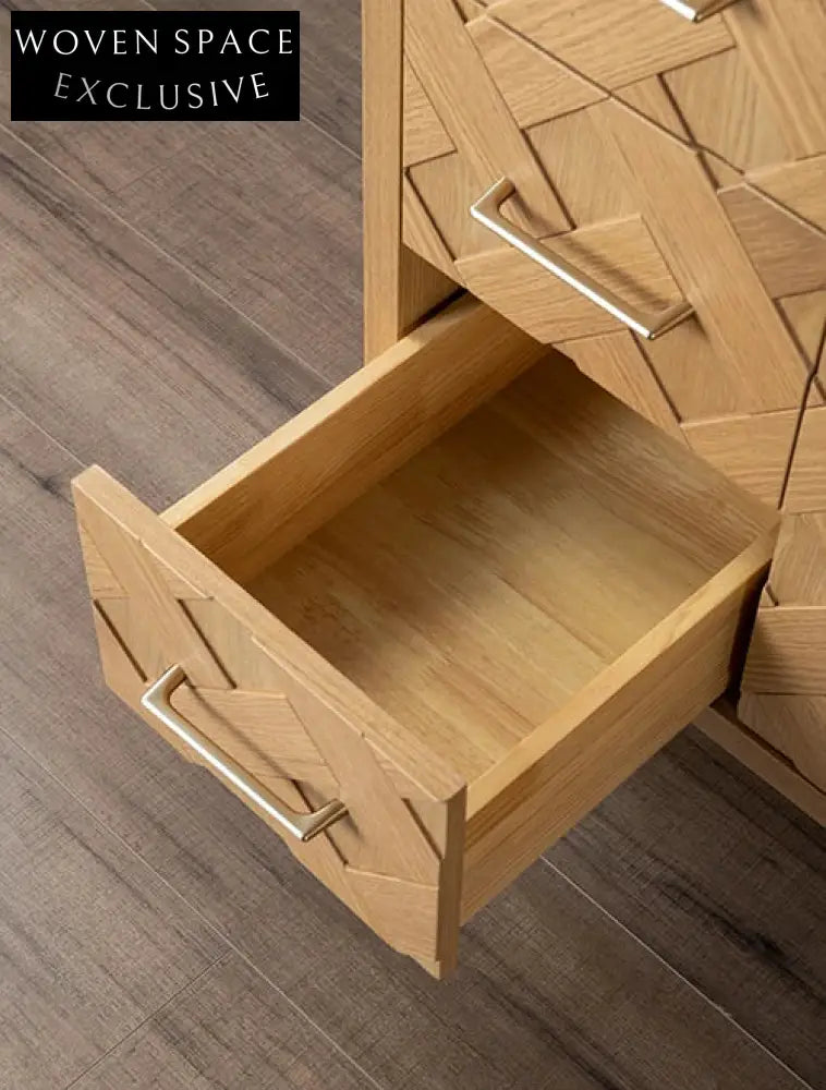 Spacious 48-inch Light Oak Veneer Single Sink Modern Bathroom Vanity Cabinet
