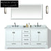 Spacious 72-inch White Modern Bathroom Vanity Unit with Basin and Storage