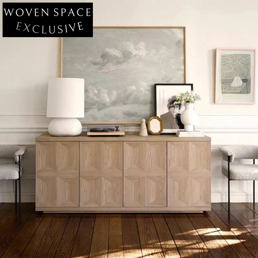 Spacious American Style Wooden TV Stand, Living Room Storage Cabinet