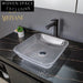 Sparkling Diamond Crystal Square Tempered Glass Bathroom Vessel Sink