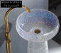 Sparkling Round Crystal Glass Countertop Bathroom Vessel Sink