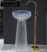 Sparkling Round Crystal Glass Countertop Bathroom Vessel Sink