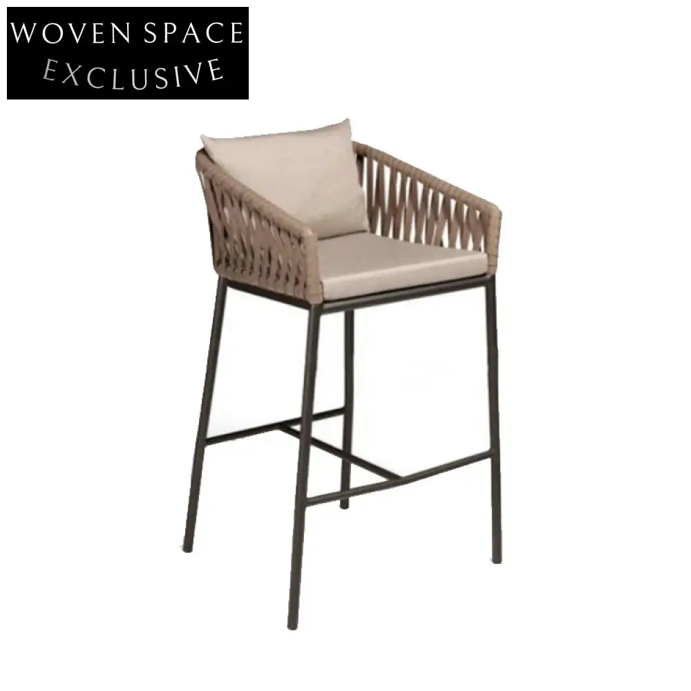 Stackable Outdoor Rattan Dining Chair for Garden Patio Bar Cafe