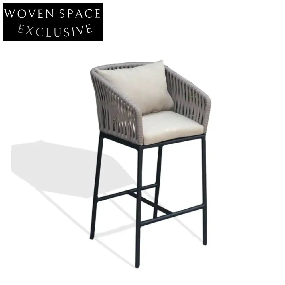Stackable Outdoor Rattan Dining Chair for Garden Patio Bar Cafe