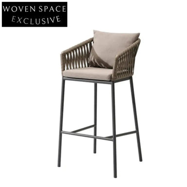 Stackable Outdoor Rattan Dining Chair for Garden Patio Bar Cafe