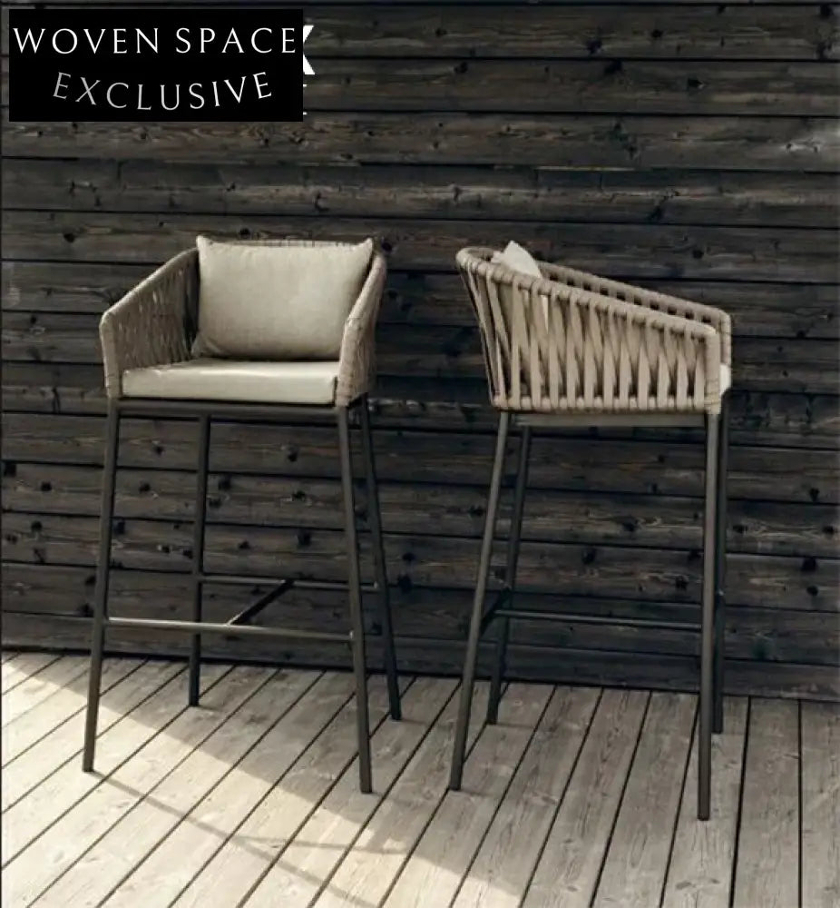 Stackable Outdoor Rattan Dining Chair for Garden Patio Bar Cafe