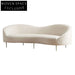 Luxurious Italian Velvet Linen Upholstered Sofa with Stainless Steel Legs