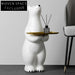 Stunning Nordic Modern Polar Bear Decorative Tray - Elegant Living Room Animal Sculpture