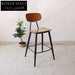 Sturdy Modern Industrial Wood Metal Bar Stool, High Back Vintage Counter Chair