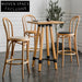 Stylish American Solid Wood Commercial Bar Stools with Rattan Back
