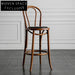 Stylish American Solid Wood Commercial Bar Stools with Rattan Back