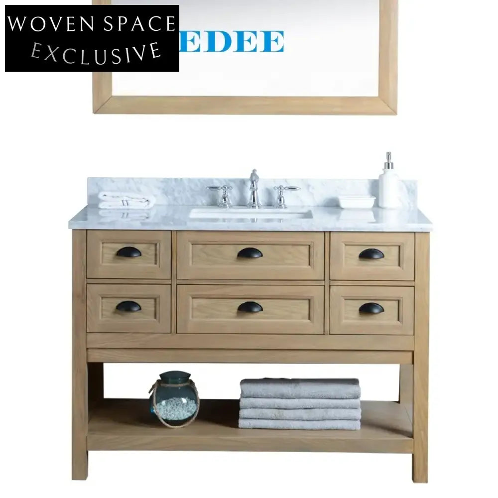 Stylish Assembled Solid Wood Bathroom Vanity Storage Cabinet