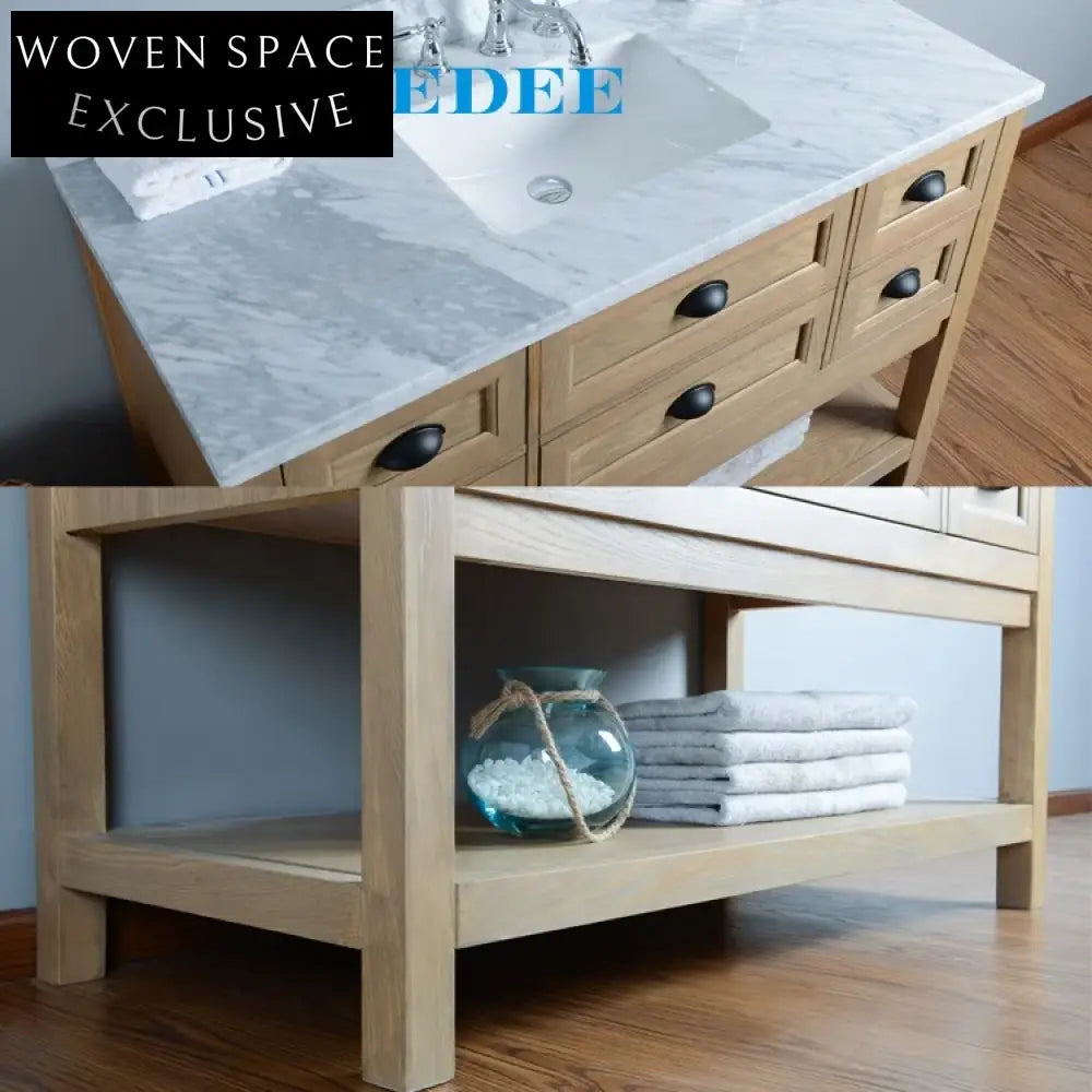 Stylish Assembled Solid Wood Bathroom Vanity Storage Cabinet