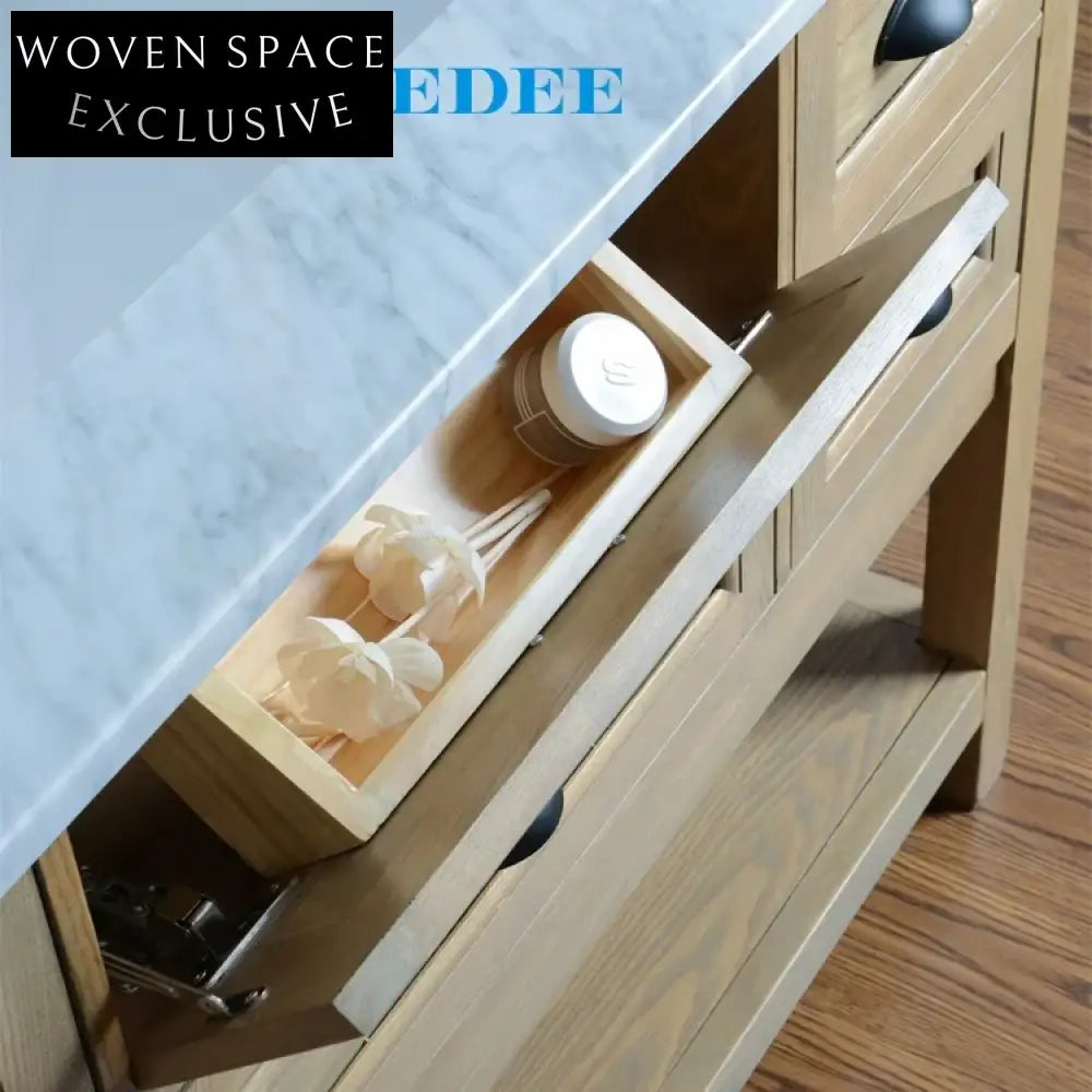 Stylish Assembled Solid Wood Bathroom Vanity Storage Cabinet