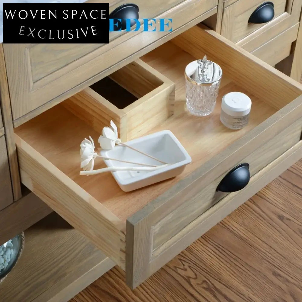 Stylish Assembled Solid Wood Bathroom Vanity Storage Cabinet