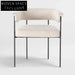 Stylish Modern Boucle Dining Chair, Low Round Back, Durable Metal Frame