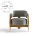 Stylish Contemporary Retro Wooden Framed Fabric Accent Armchair