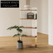 Stylish Corner Glass Wood Display Storage Rack, Modern Triangular Shelf Unit