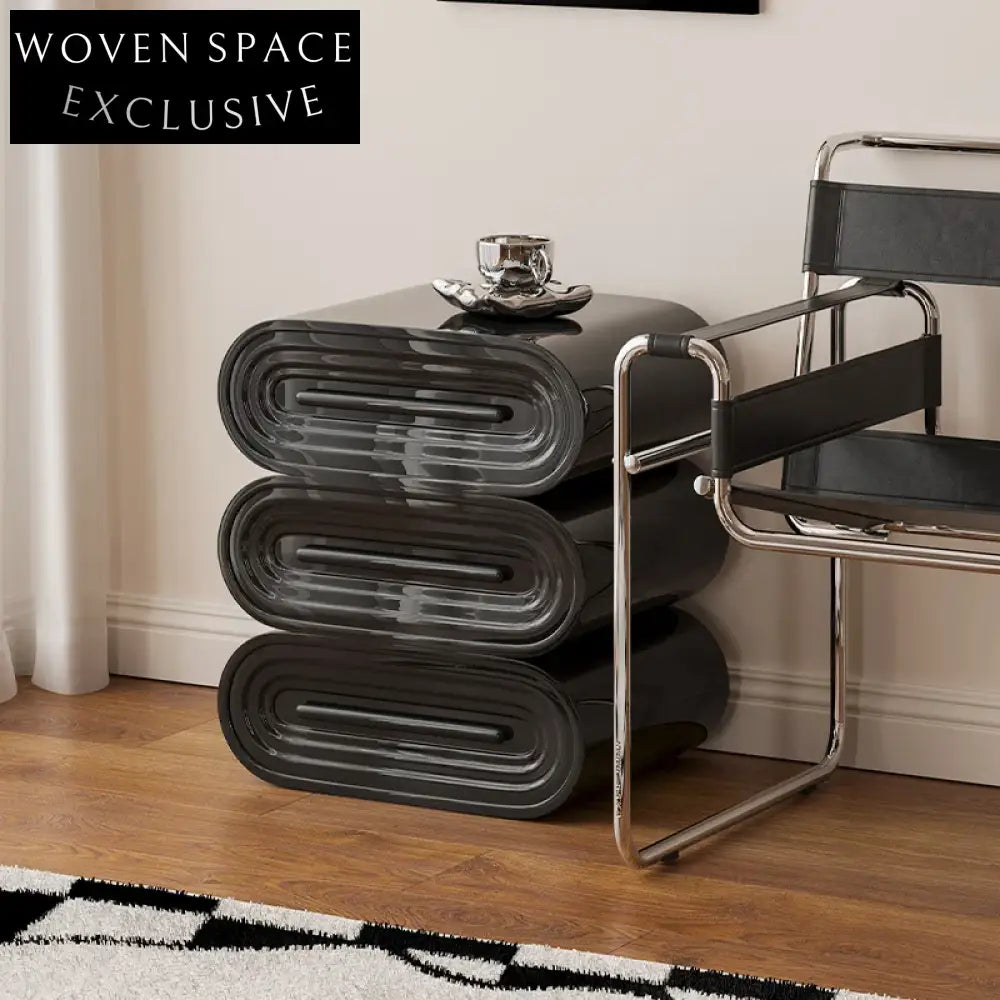 Stylish Decorative Nordic Black Wooden 3-Drawer Storage Nightstand