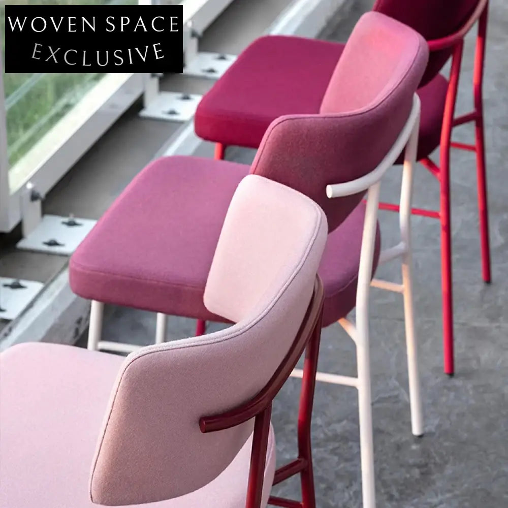 Stylish Fabric Upholstered Dining Chair Bar Stool with Metal Frame