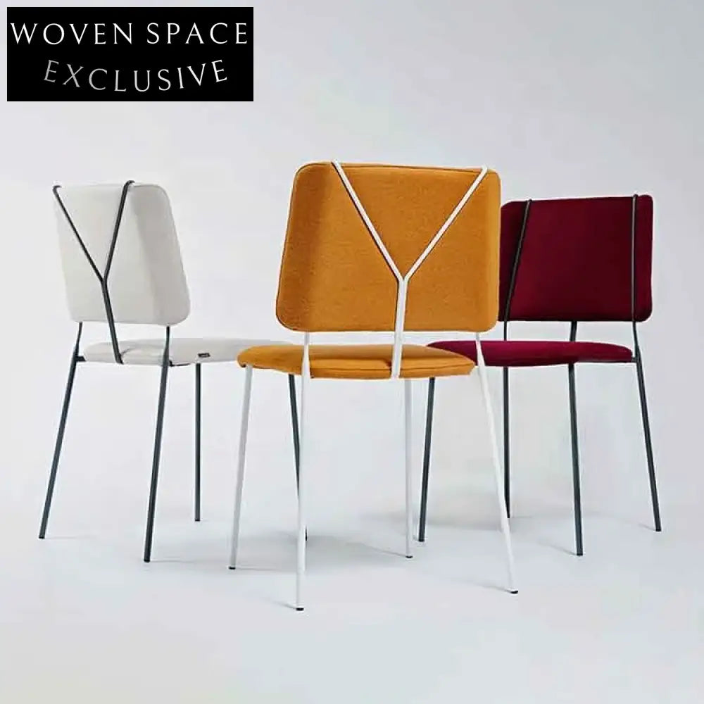 Stylish Fabric Upholstered Dining Chair with Durable Metal Legs