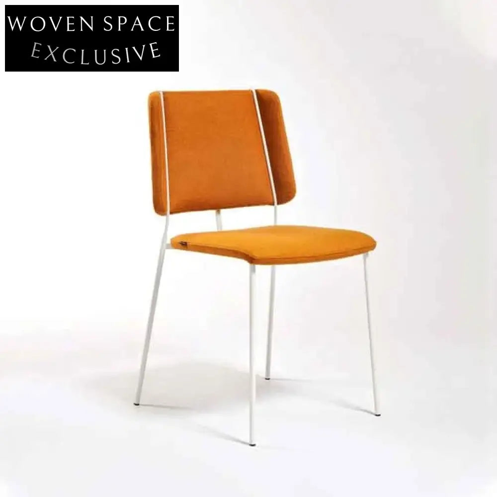 Stylish Fabric Upholstered Dining Chair with Durable Metal Legs