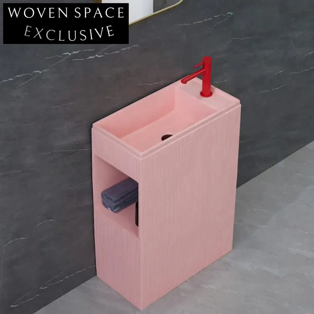 Stylish Freestanding Solid Surface Artificial Stone Pedestal Wash Basin