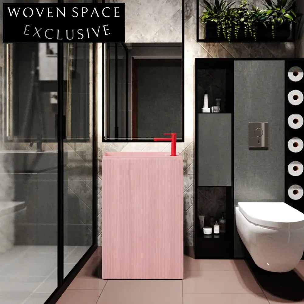 Stylish Freestanding Solid Surface Artificial Stone Pedestal Wash Basin