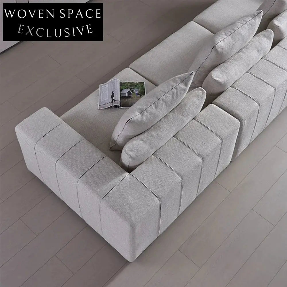 Stylish Gray Fabric Chaise Lounge Sectional Sofa for Modern Living Room Comfort