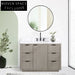 Stylish Gray Oak Solid Wood Plywood Bathroom Storage Vanity Cabinet