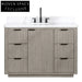 Stylish Gray Oak Solid Wood Plywood Bathroom Storage Vanity Cabinet