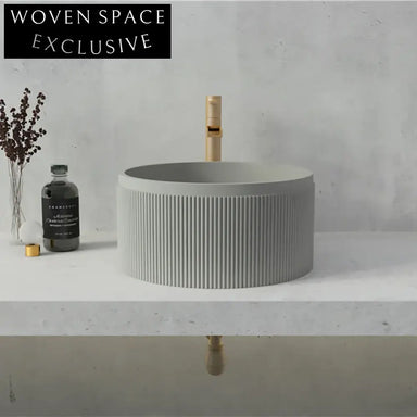 Stylish Industrial Concrete Round Bathroom Sink - Versatile Green Vessel Lavabo