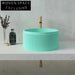 Stylish Industrial Concrete Round Bathroom Sink - Versatile Green Vessel Lavabo