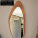 Stylish Irregular Full Length Floor Mirror, Walnut Wood Frame, Modern Decor