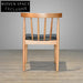 Stylish Japanese Solid Wood Windsor Dining Chair with Comfy Leather Seat
