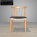 Stylish Japanese Solid Wood Windsor Dining Chair with Comfy Leather Seat