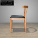 Stylish Japanese Solid Wood Windsor Dining Chair with Comfy Leather Seat